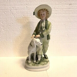 Vintage Andrea Sadek Colonial Boy with Labrador Dog #7154 Made in Japan
